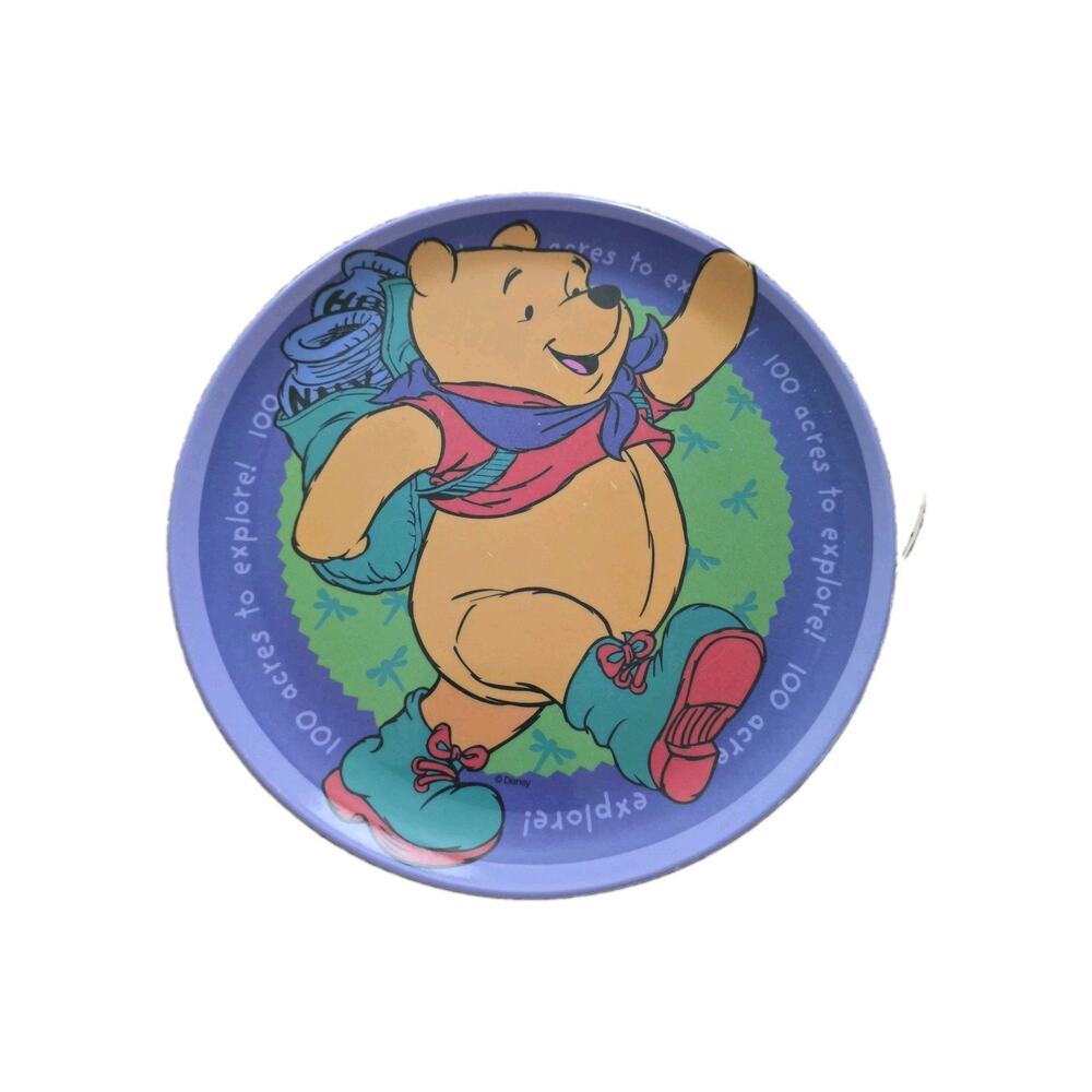 Vintage Zak Designs Winnie the Pooh Kids Plate Melamine 8" Disney Y2K 90s